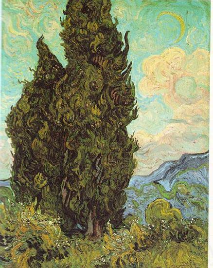 Vincent Van Gogh Cypresses